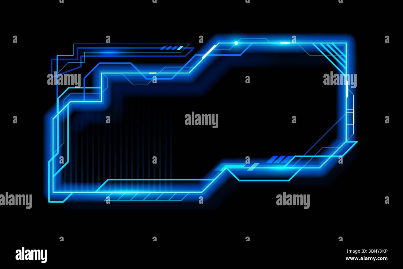Build A Gui With Overlay HUD game neon frame for asset or interface overlay template, vector UI ...