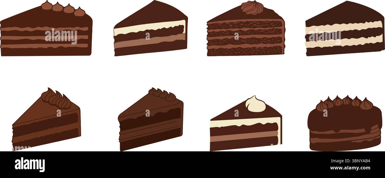 chocolate cake isolated vector illustration art design Stock Vector