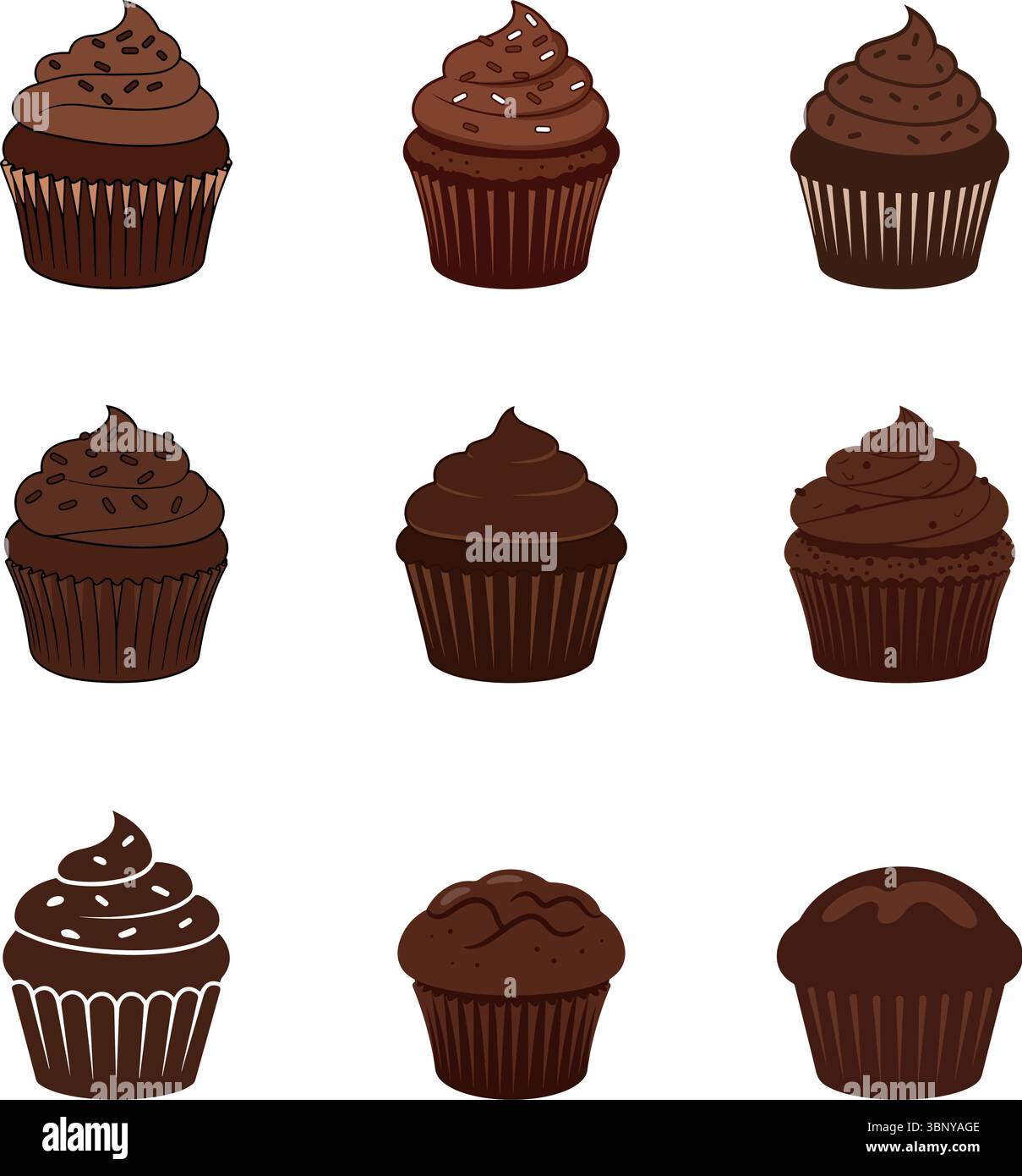 chocolate cupcake isolated vector illustration art design Stock Vector