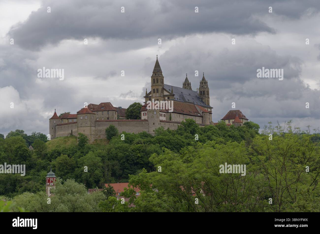 Comburg, Benedictine monastery, Way of St James, Kocher Valley, Kocher ...