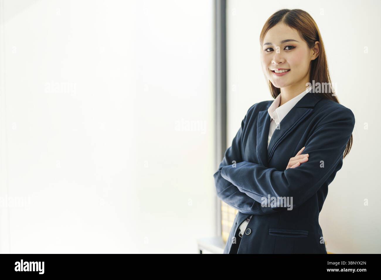 Happy Confident Lawyer businesswoman working. young asian business woman Stock Photo
