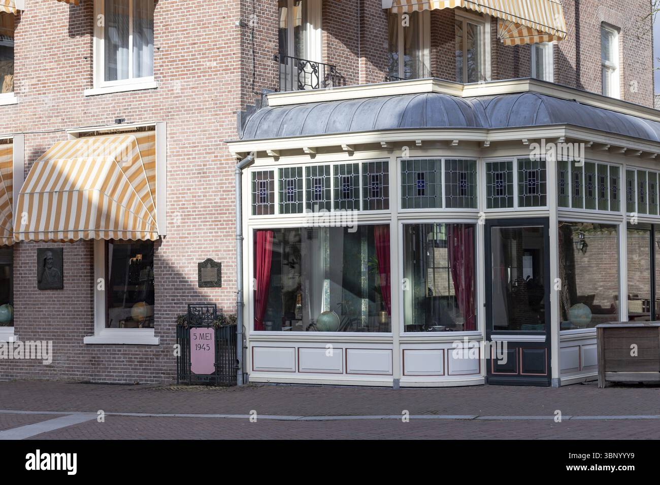 Wageningen, The Netherlands - January 21, 2021: Hotel De Wereld in Wageningen, Gelderland in The Netherlands. Famous site capitulation of German troop Stock Photo