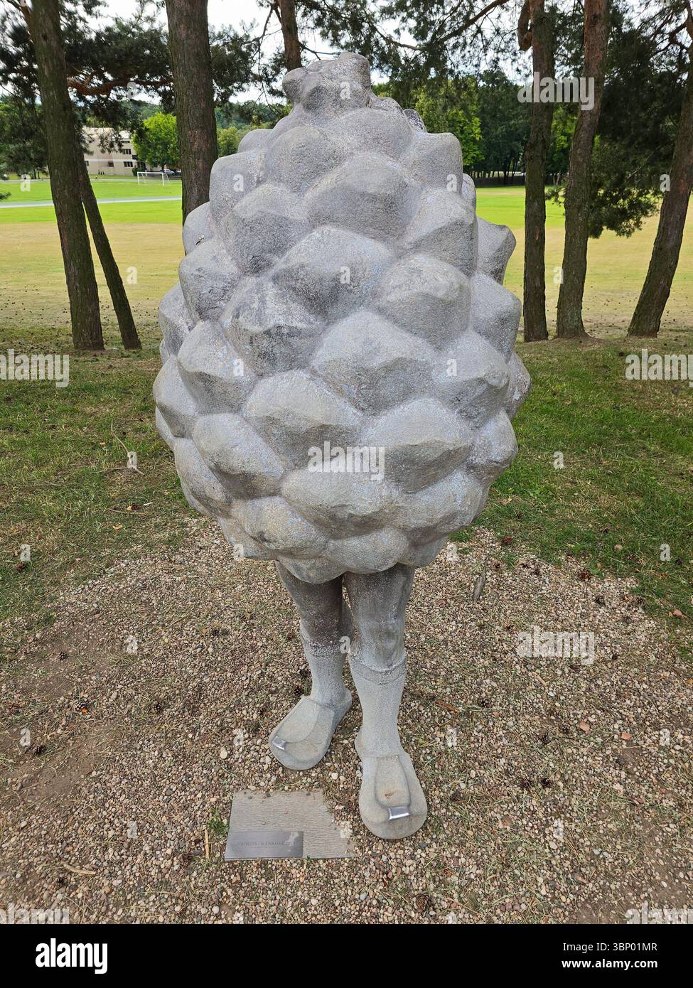 Kankorėžis sculpture by artist Lukas Šiupšinskas at the Nemunas and Neris Confluence Park in Kaunas, Lithuania. - Smartphone Captured Stock Image