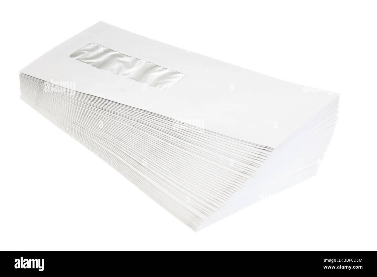 Stack of mail envelopes isolated on white background Stock Photo