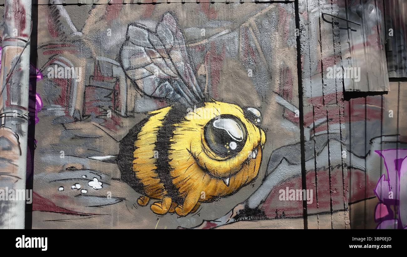 Bee graffiti hi-res stock photography and images - Alamy, image size:1300x821