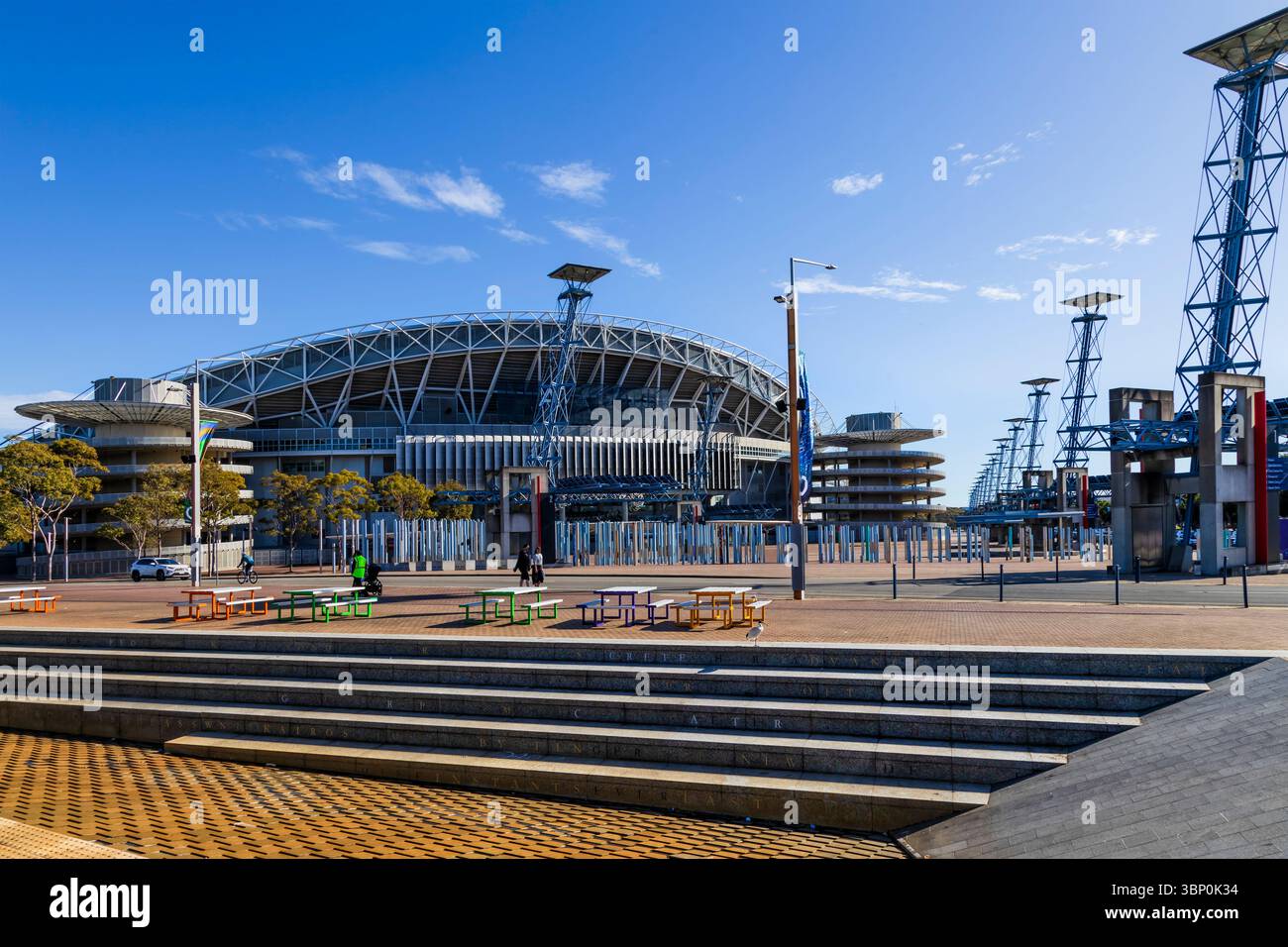 Public recreational space in Sydney Olympic park of Australia - modern sports complex. Stock Photo