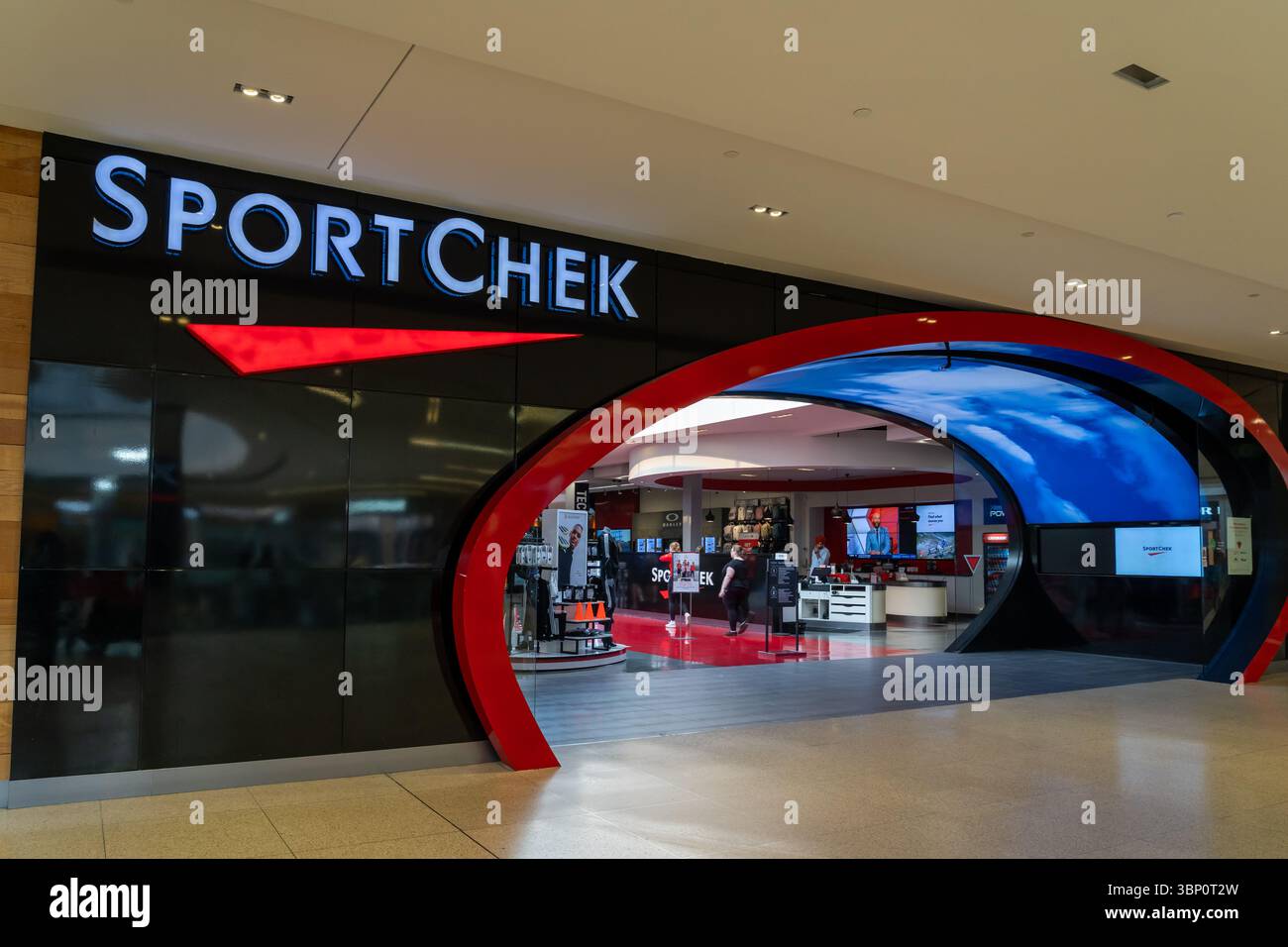 A Sport Chek  store in a shopping mall in Edmonton, Alberta, Canada. Stock Photo