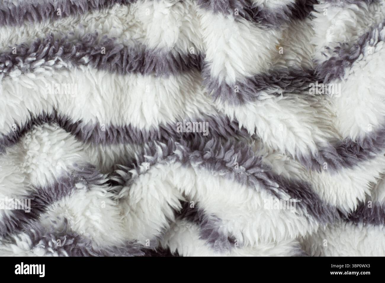 Macro Texture Pure Polyester Striped Fabric Top View. Stock Photo