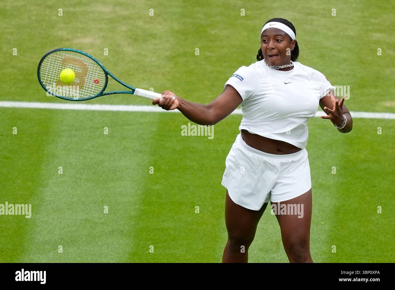 Hailey Baptiste during her Ladies' Singles match against Mirra Andreeva