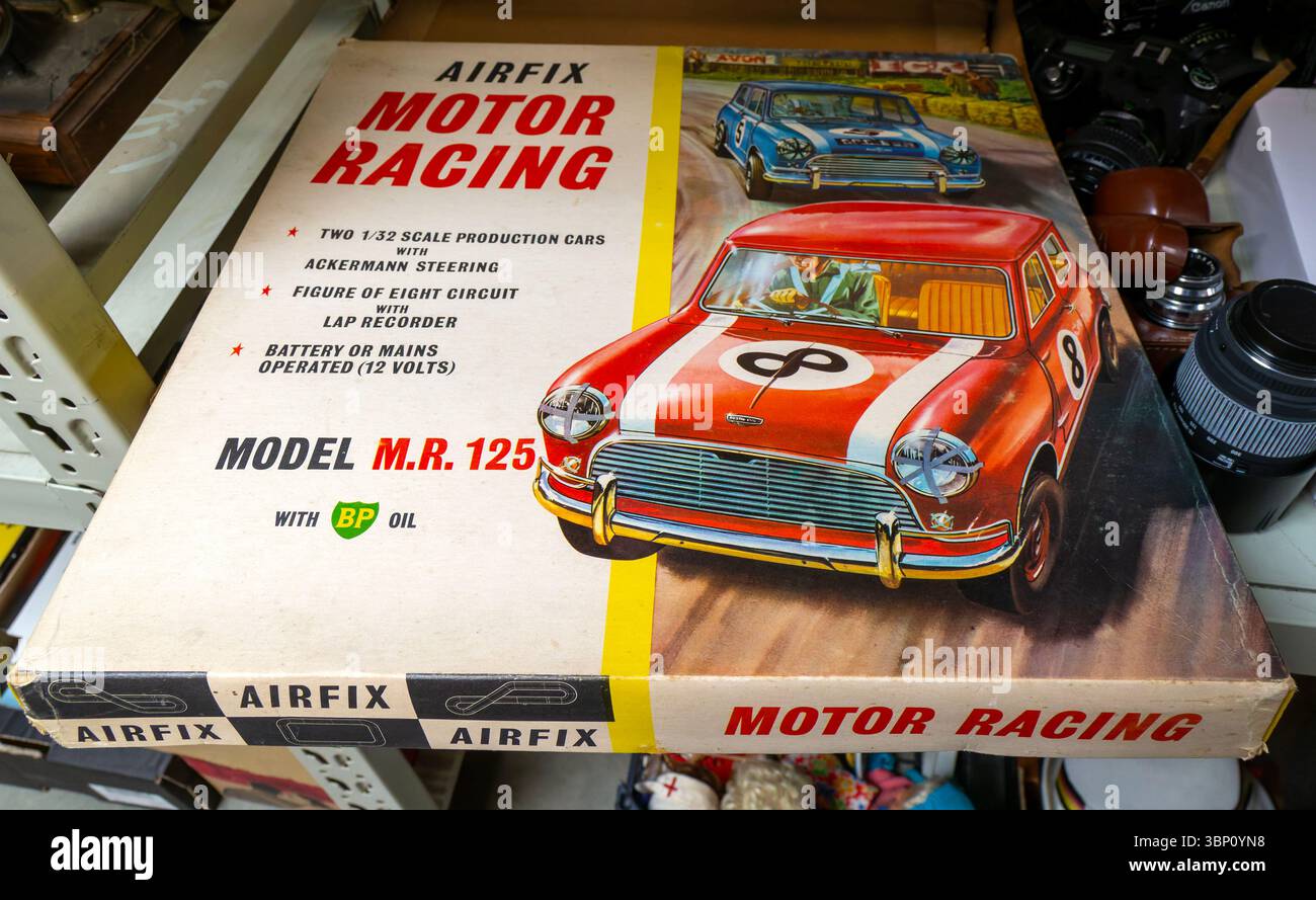 Model M.R.125 Airfix Motor Racing set box for sale on display at auction, UK Stock Photo