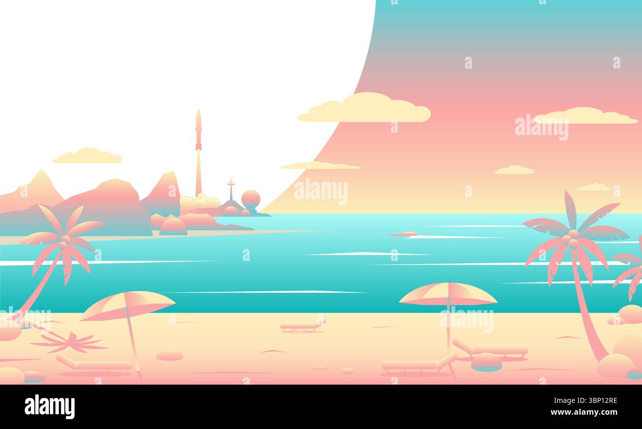 Sunrise rocket launch Stock Vector Images - Alamy