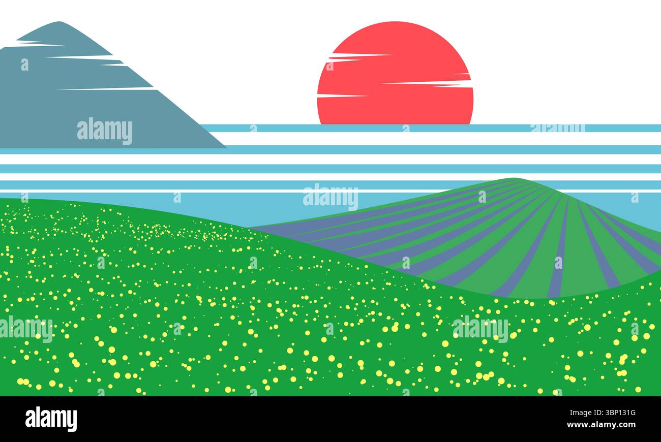 Japan flower fields Stock Vector Images - Alamy