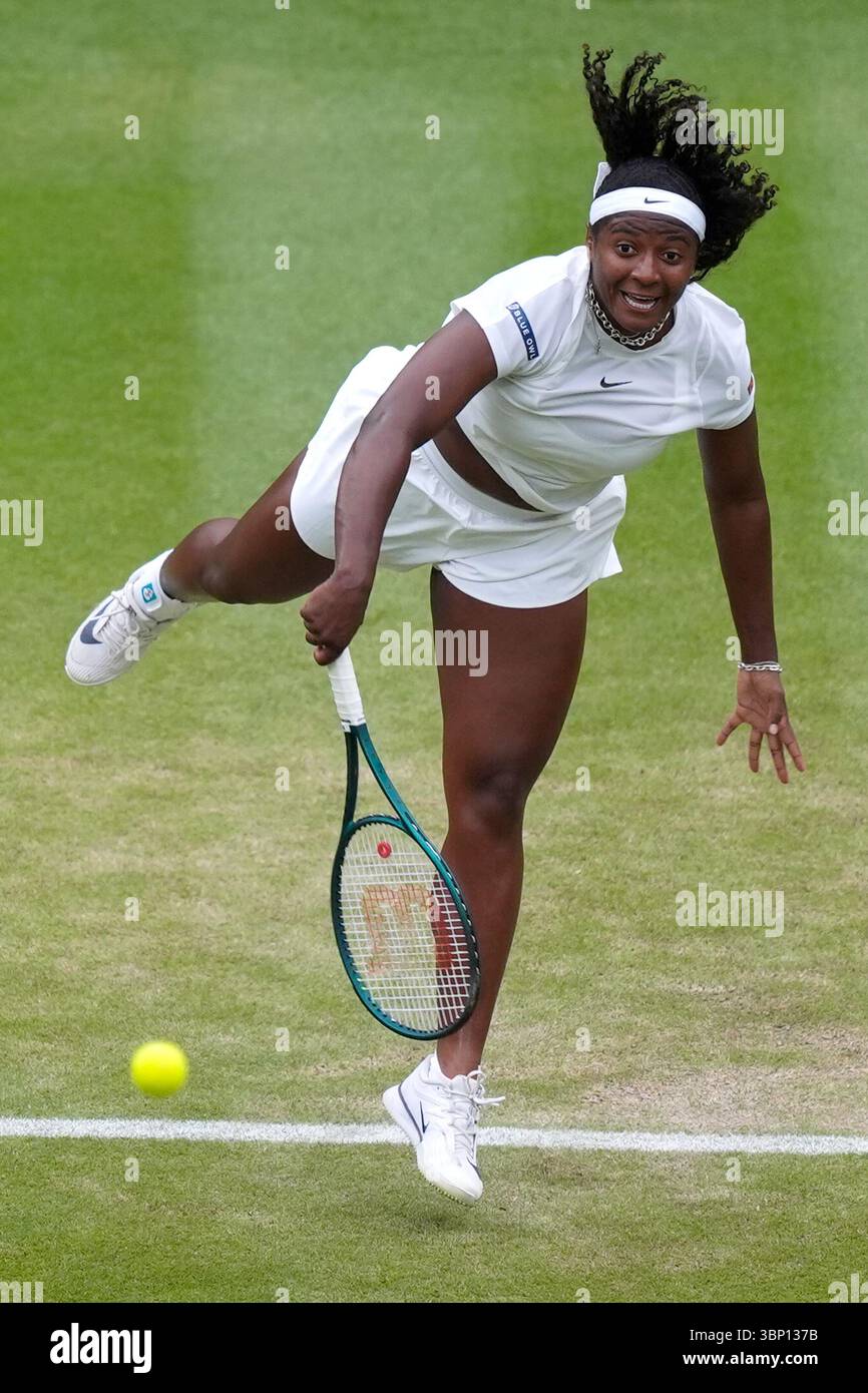 Hailey Baptiste during her Ladies' Singles match against Mirra Andreeva