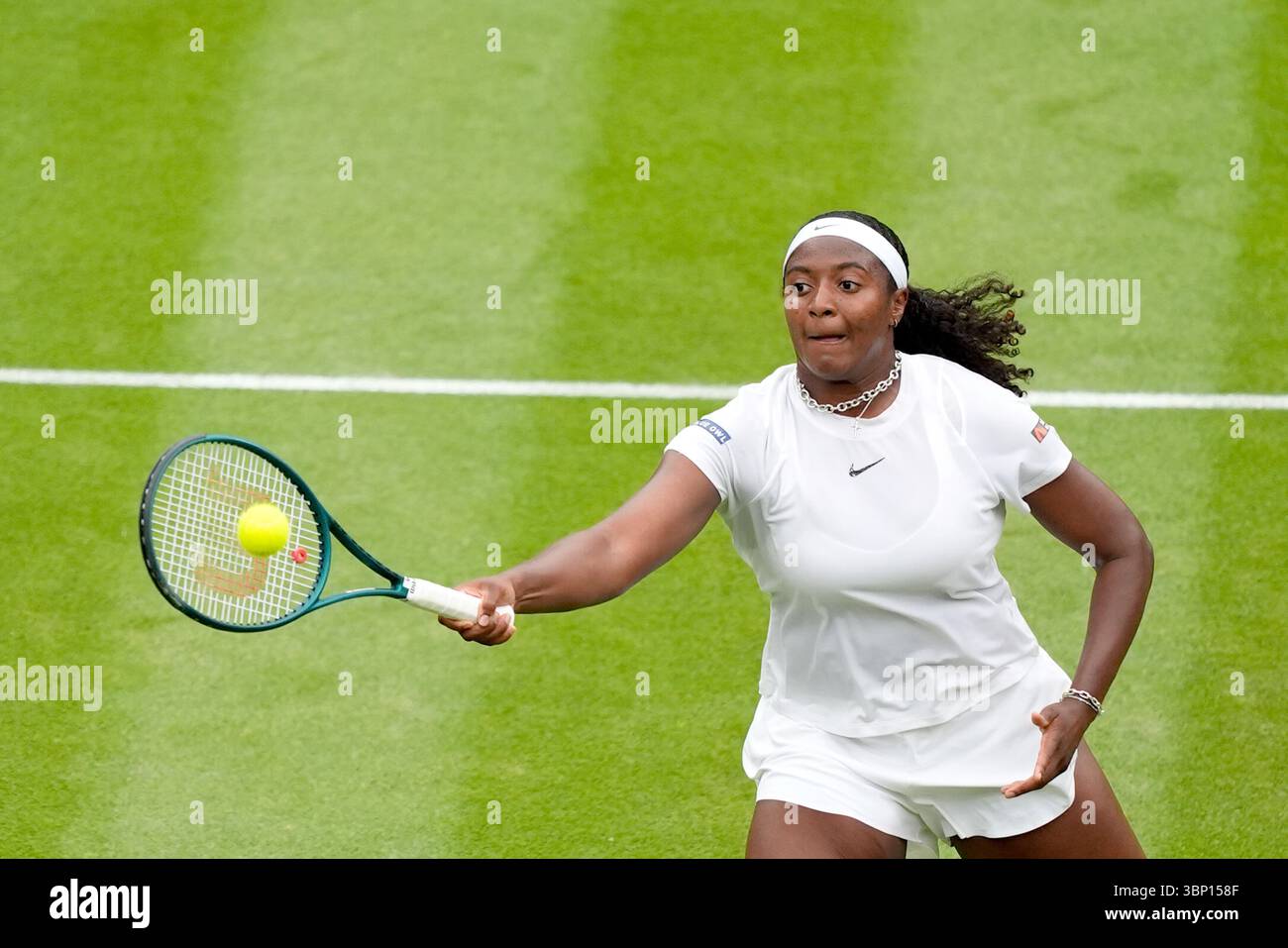 Hailey Baptiste during her Ladies' Singles match against Mirra Andreeva
