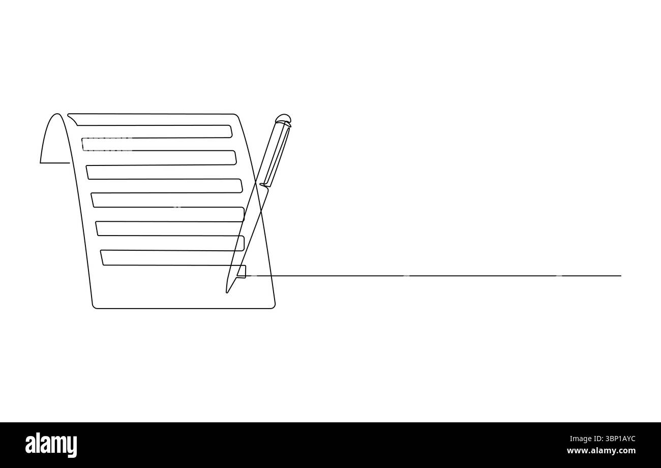 Simple Line Drawing of Documents, Research and Document Review Process ...