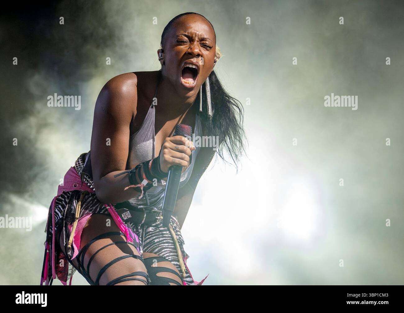 Rachel Ritzau Singer Rachel Chinouriri performs on Arena Stage during the Roskilde Festival ...