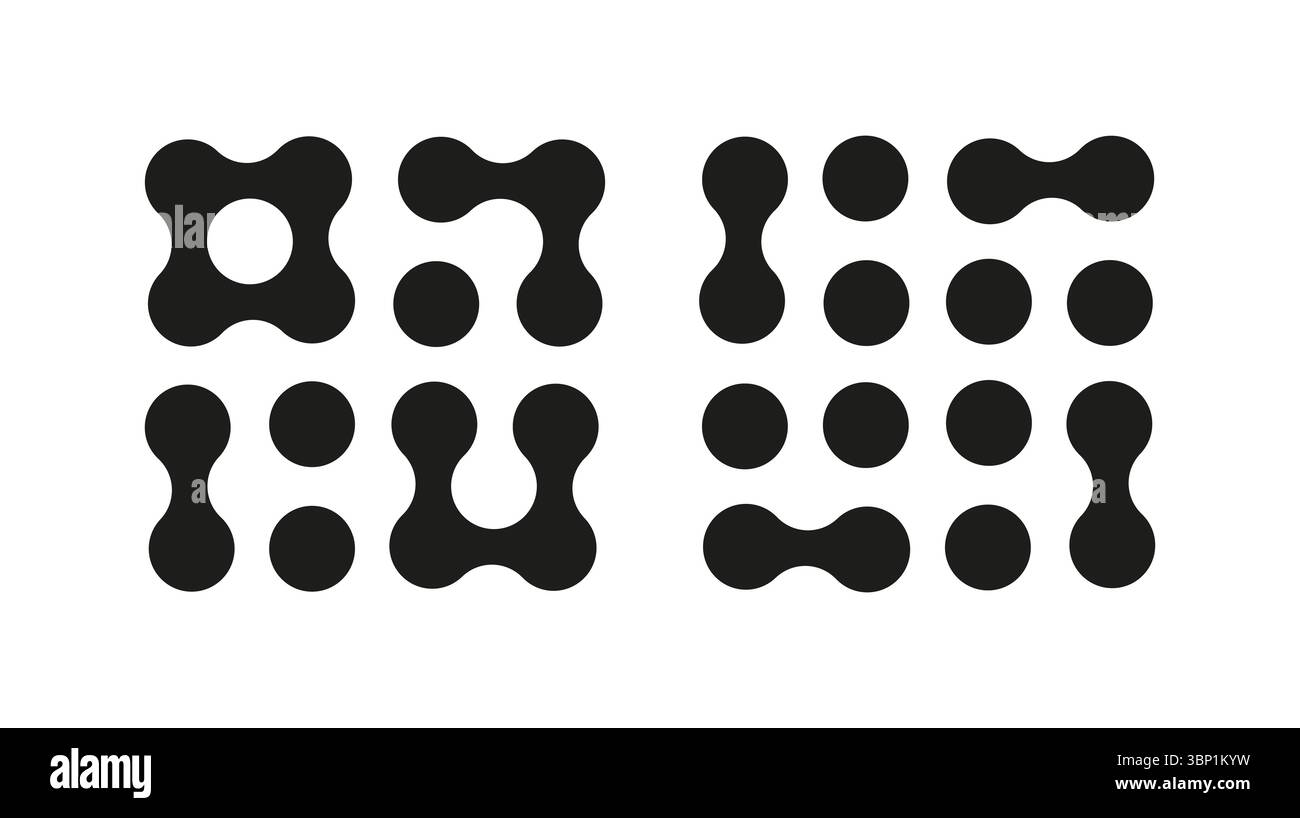 Connected dots vector signs. Innovation abstract symbol. Circles simple ...