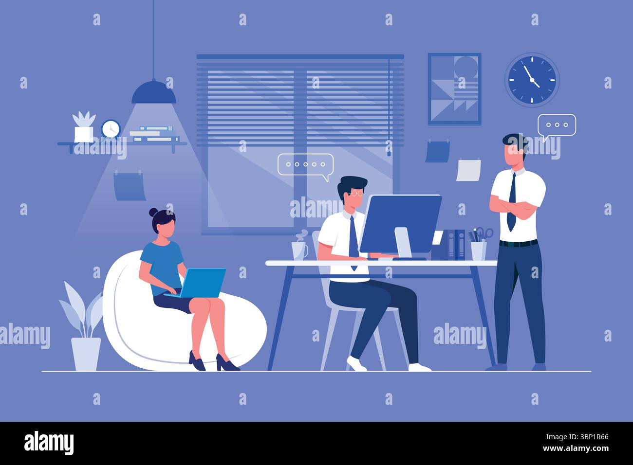 Colleagues working together collection Stock Vector