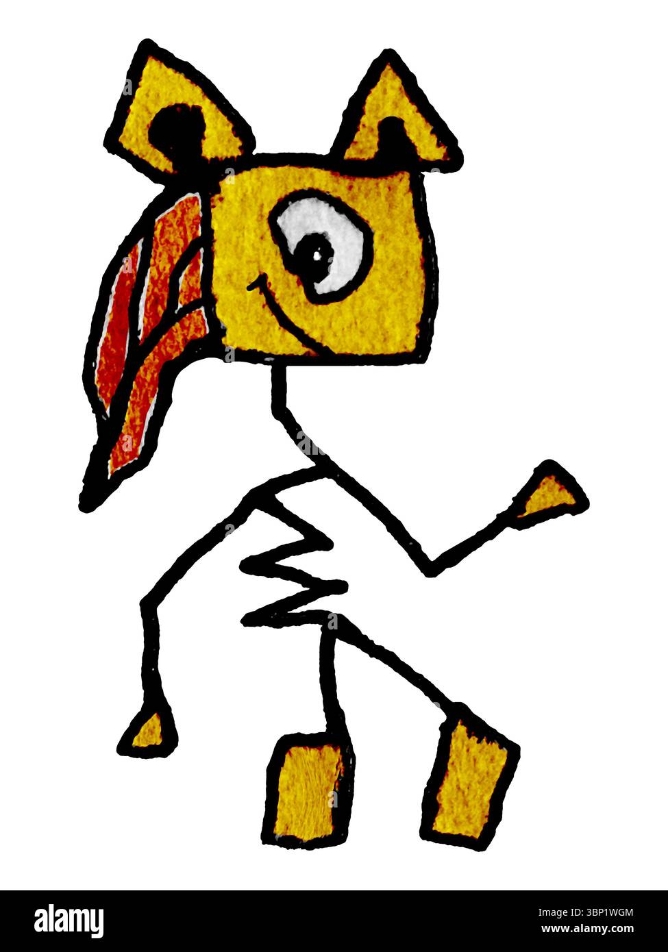 Side view full body portrait funny fictional alien character isolated ...