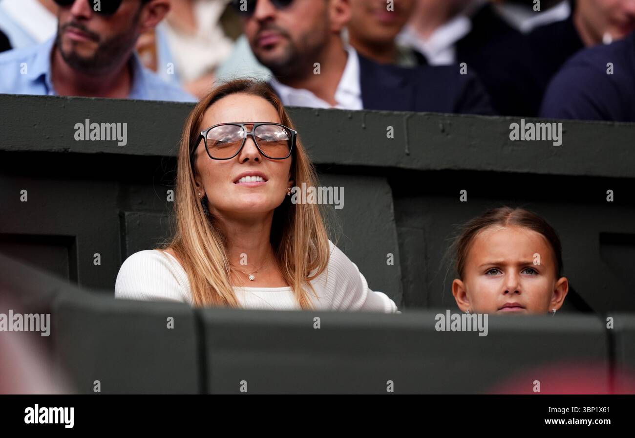 Jelena Djokovic on day six of the 2025 Wimbledon Championships at the
