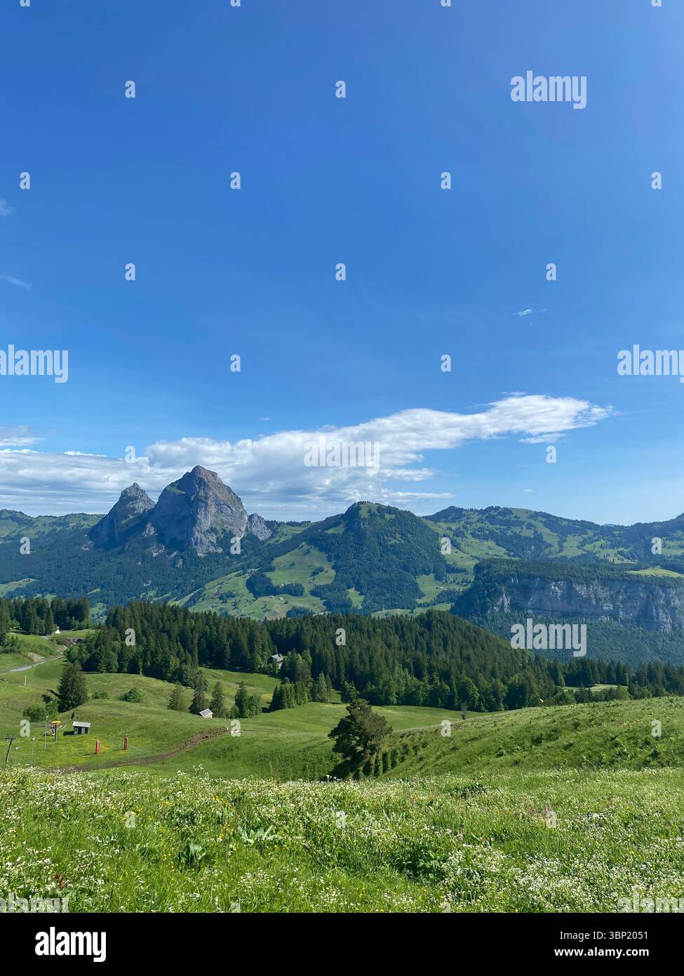 Stoos,canton of Schwyz, switzerland stunning topview on Summer - Smartphone Captured Stock Image
