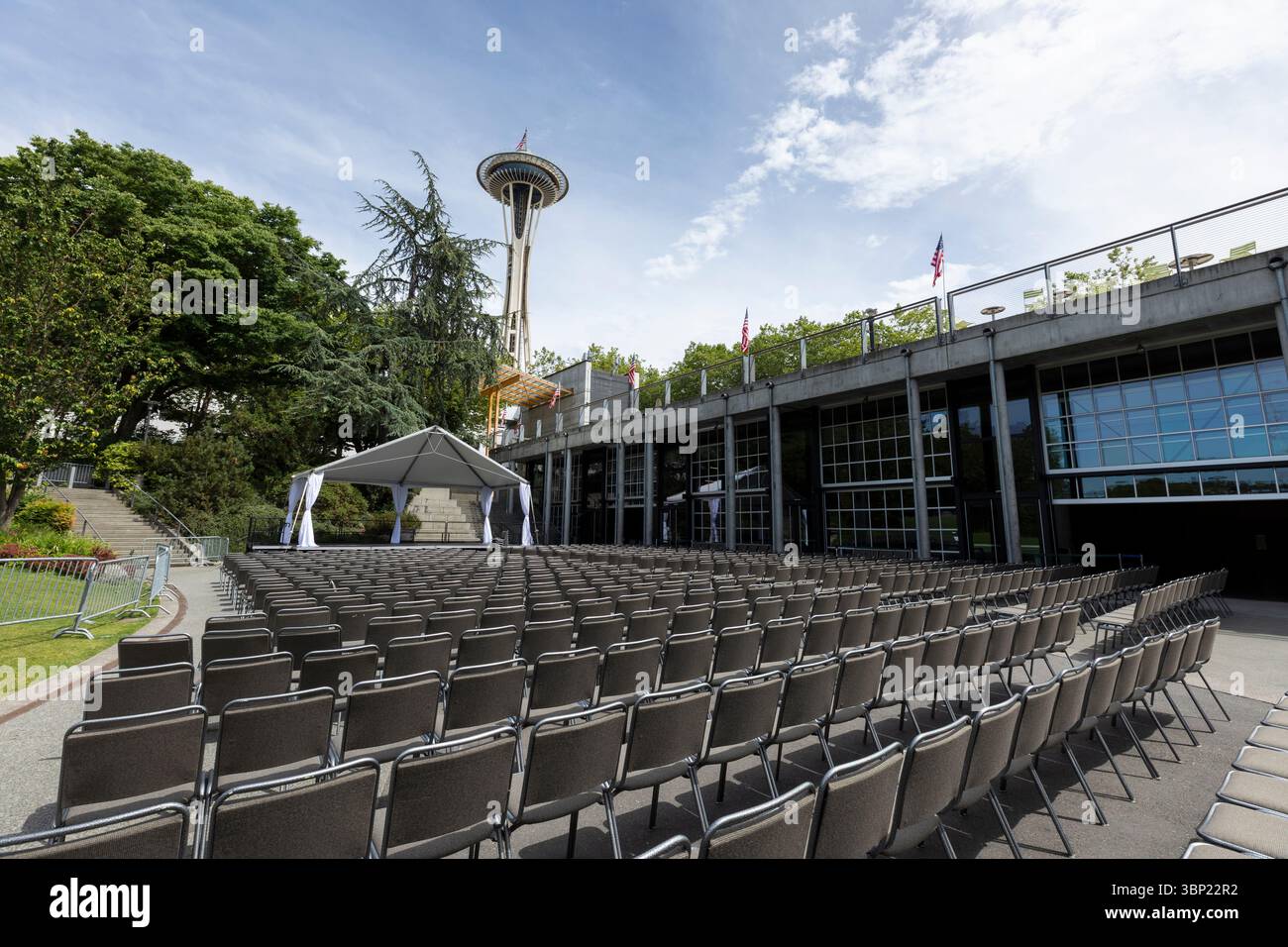 Seattle Center’s Fisher Pavilion sits empty after an event in Seattle on Friday, July 4, 2025. Stock Photo