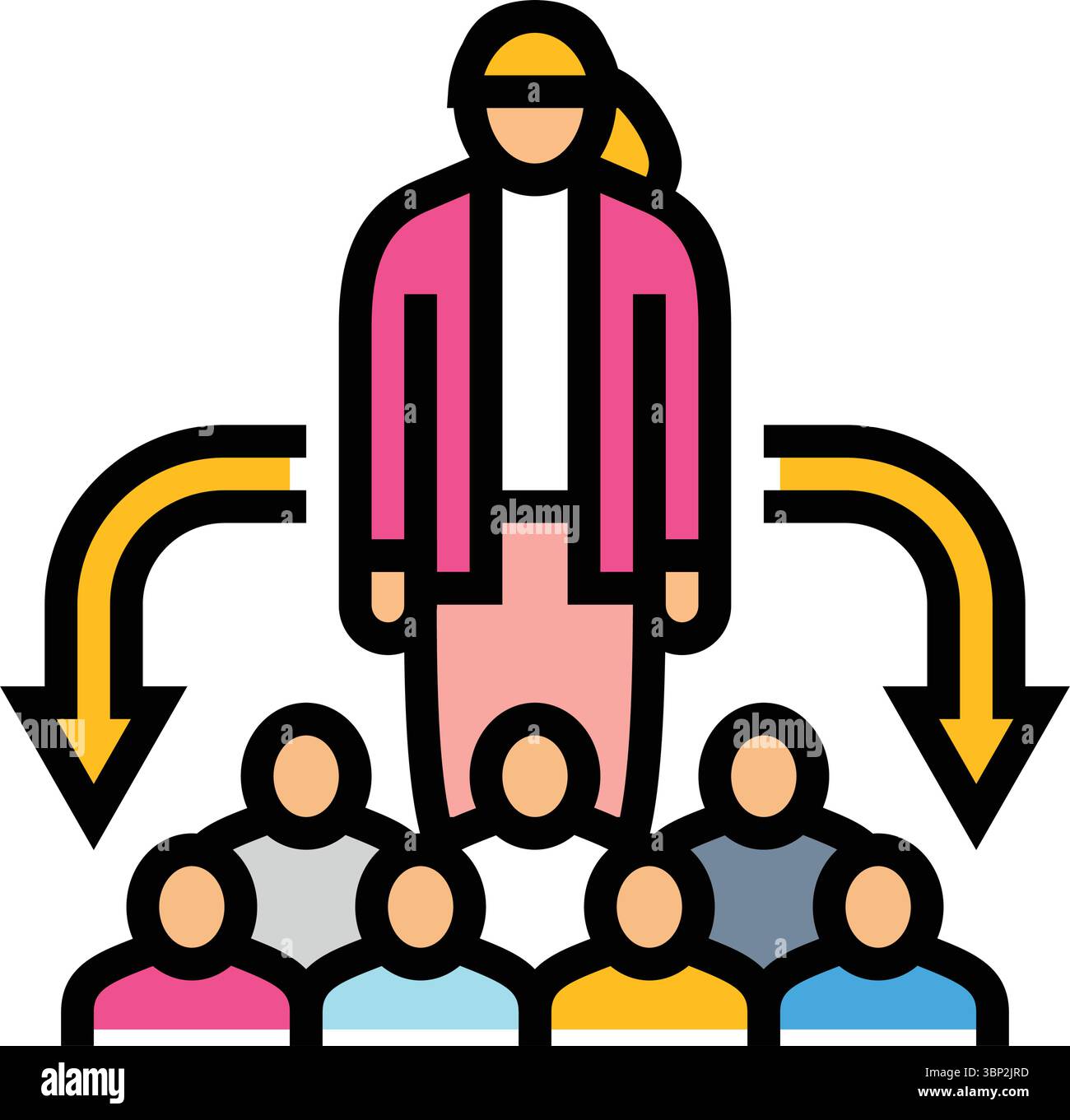 shared leadership roles color icon vector illustration Stock Vector ...