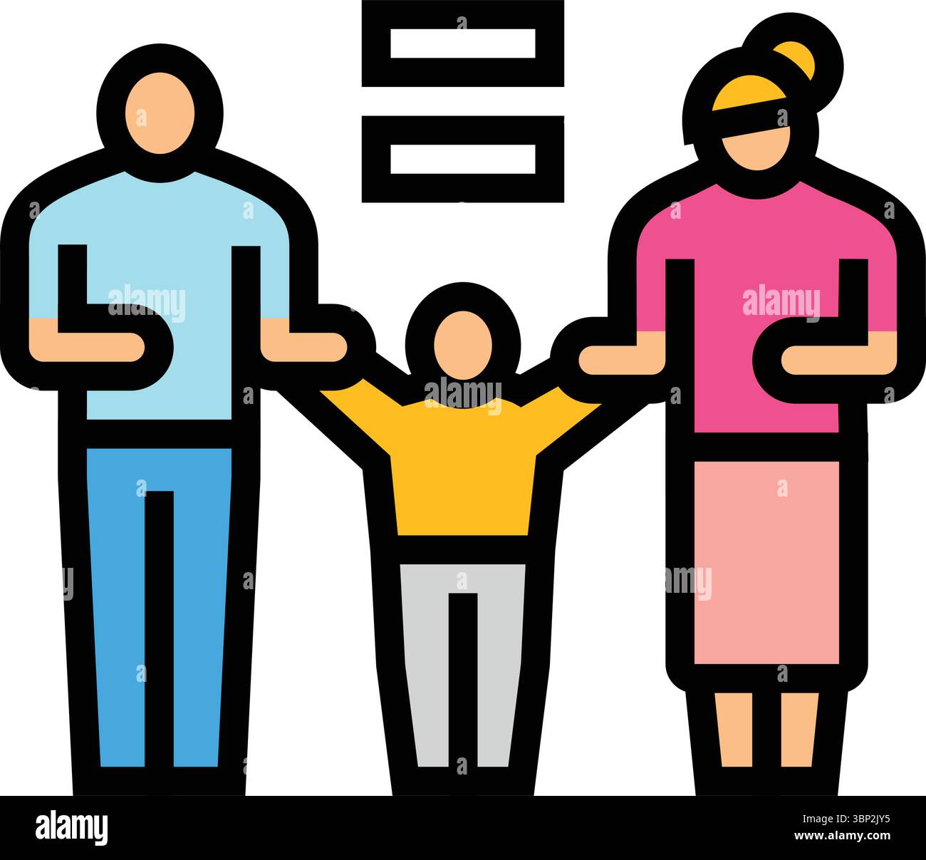 mother father equal parenting color icon vector illustration Stock ...