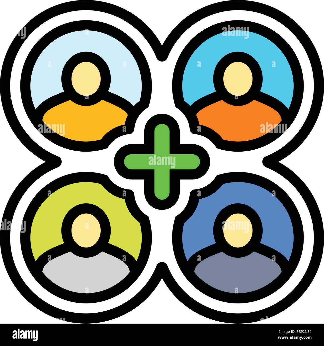 multi user support color icon vector illustration Stock Vector Image ...