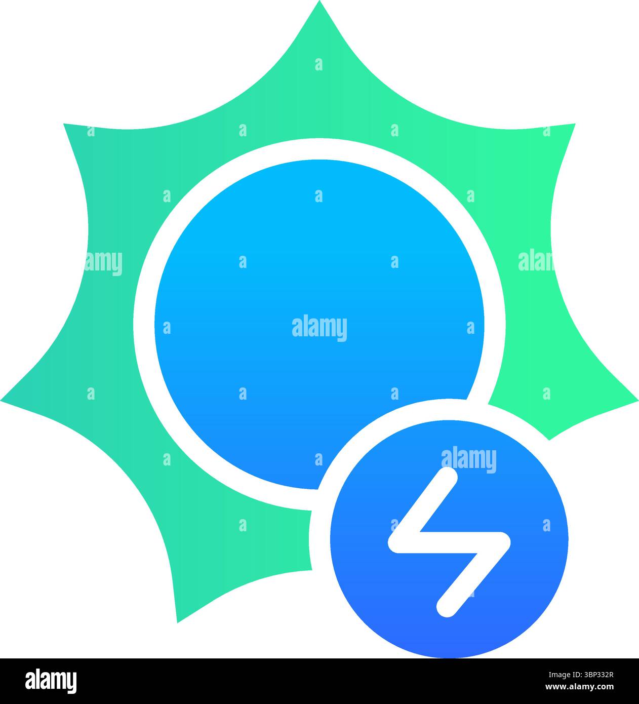 Icon Flat Gradient sun power energy symbol. Free energy, ecology ...