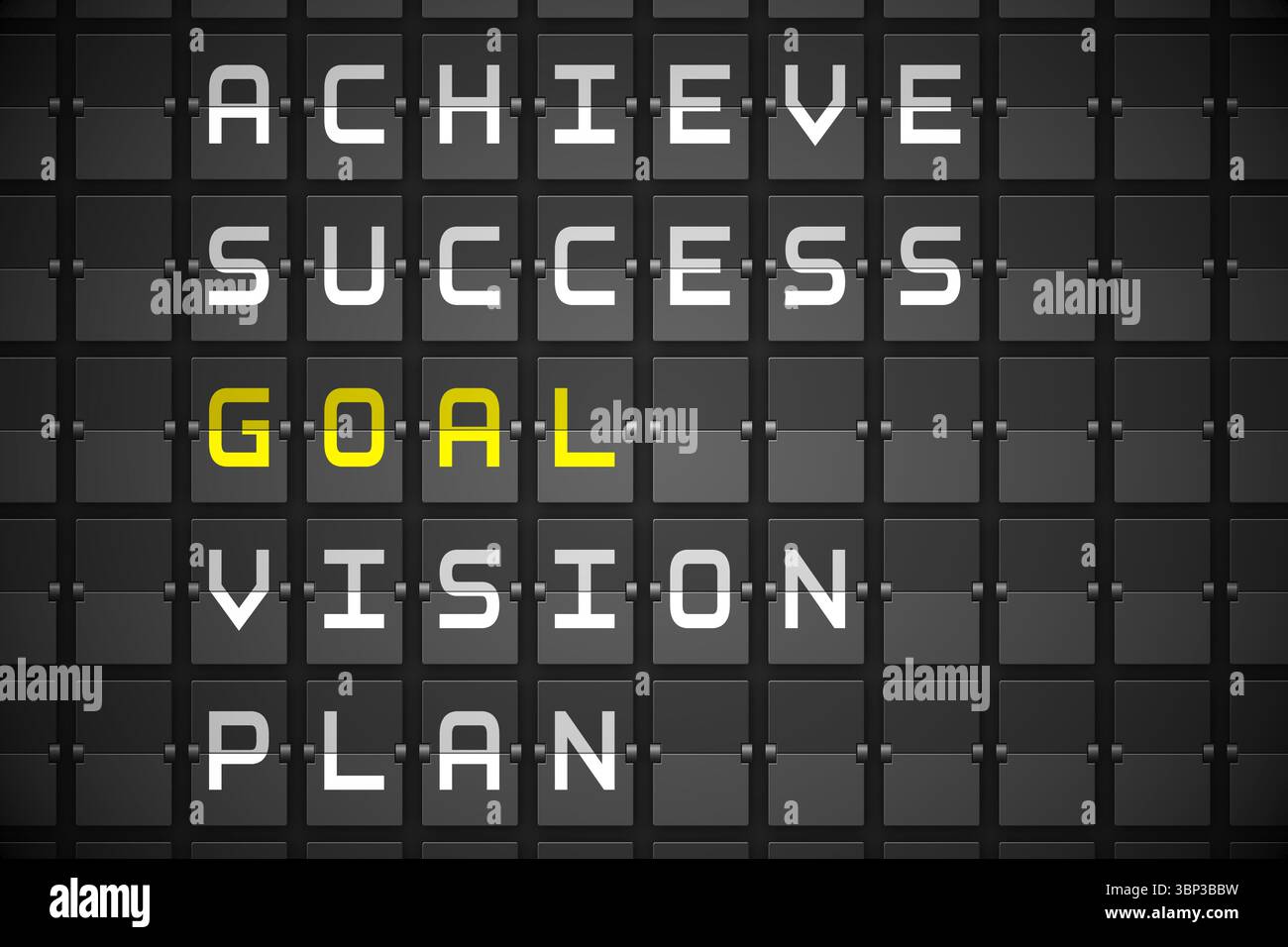 Goal buzzwords on black mechanical board Stock Photo