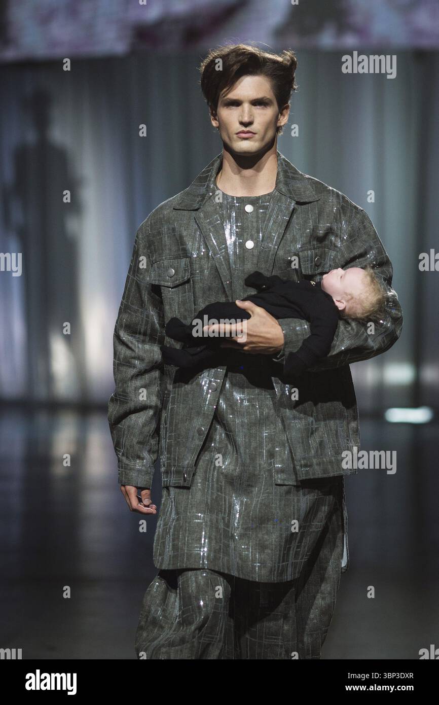 Model Pierre Lang (winner GNTM2025) walks for Kilian Kerner during the ...