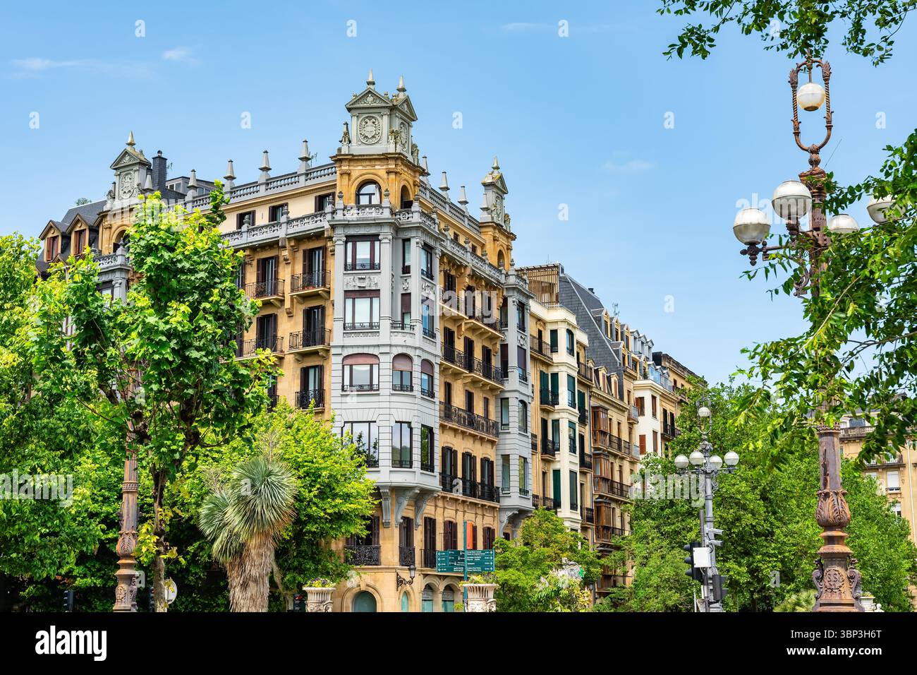 Beautiful modernist buildings in the streets of the city centre of San ...