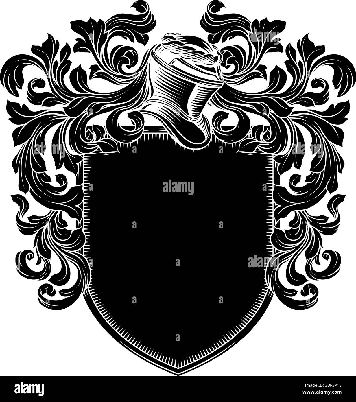 Coat of Arms Crest Knight Family Shield Heraldic Stock Vector Image ...