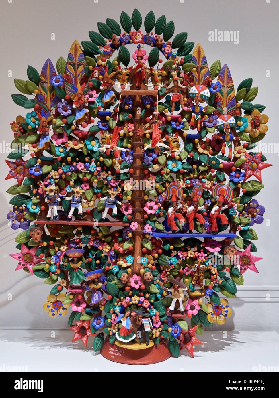 Tree of the typical Mexican dances, 2004, Óscar Martín Soteno Elías, Mexican artisan ceramics Stock Photo