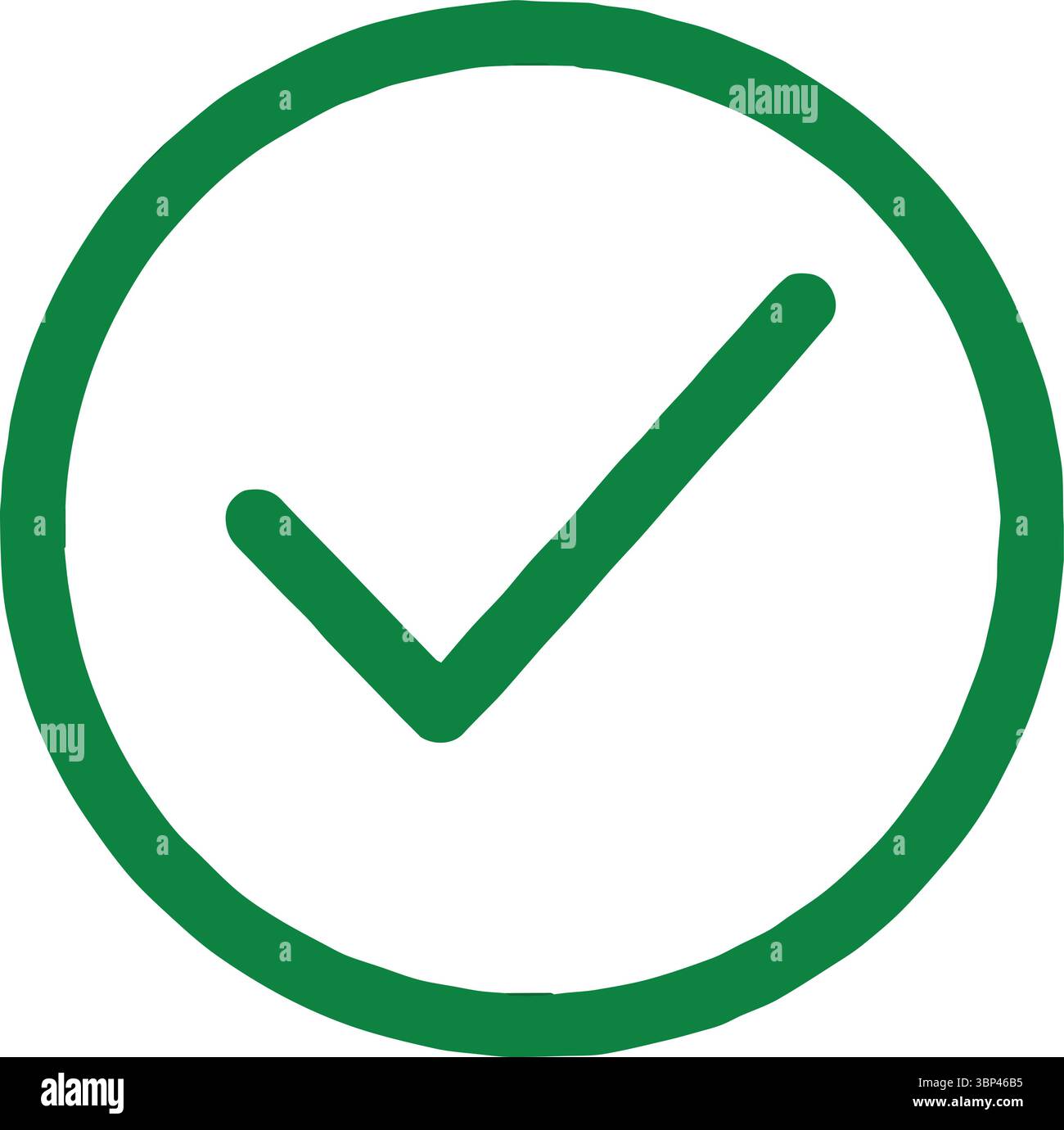 Green Check Mark Icon in Circular Badge for Approval and Confirmation Stock Vector