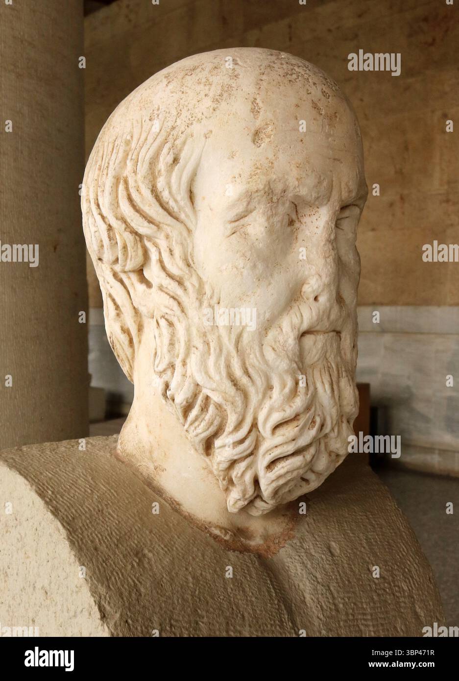 A photograph of a Roman marble bust of Herodotus. Herodotus (c. 484 ? c ...