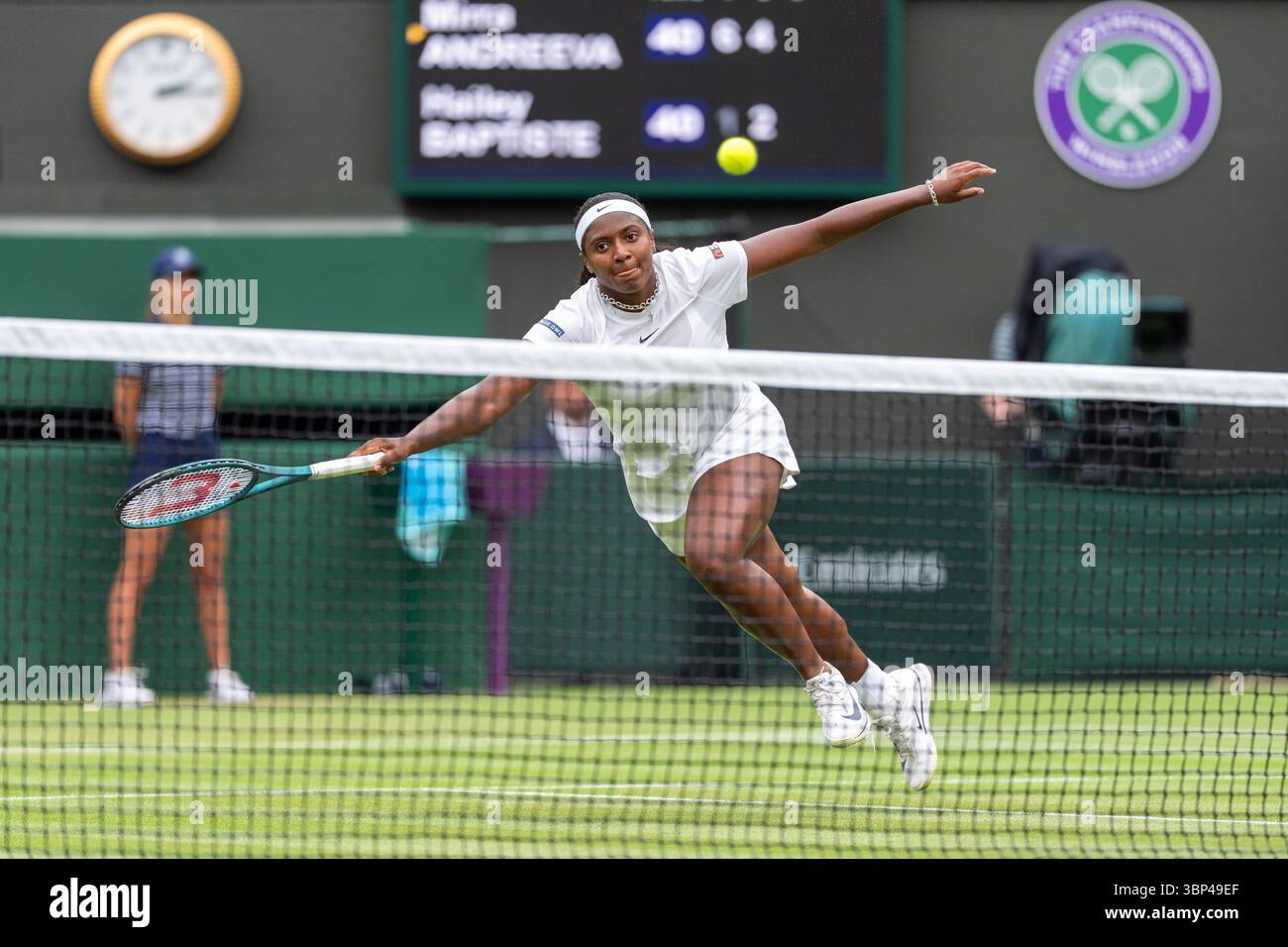 London, UK. 05th July, 2025. LONDON, UNITED KINGDOM - JULY 5: Hailey Baptiste of United States of America during Day Six of The Championships Wimbledon 2025 at All England Lawn Tennis and Croquet Club on July 5, 2025 in London, United Kingdom. (Photo by Marleen Fouchier/BSR Agency) Credit: BSR Agency/Alamy Live News Stock Photo