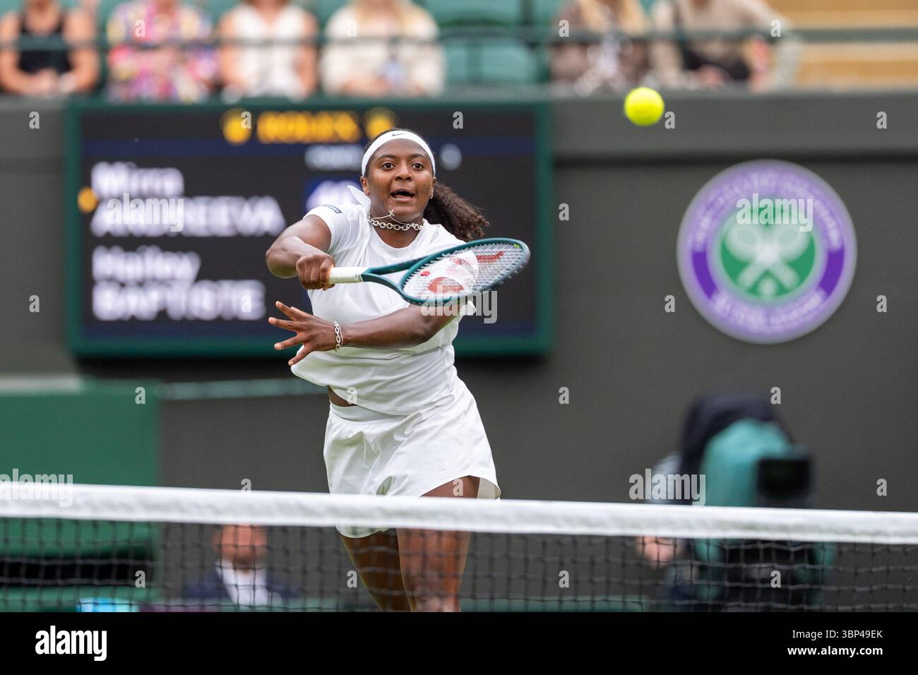 London, UK. 05th July, 2025. LONDON, UNITED KINGDOM - JULY 5: Hailey Baptiste of United States of America during Day Six of The Championships Wimbledon 2025 at All England Lawn Tennis and Croquet Club on July 5, 2025 in London, United Kingdom. (Photo by Marleen Fouchier/BSR Agency) Credit: BSR Agency/Alamy Live News Stock Photo