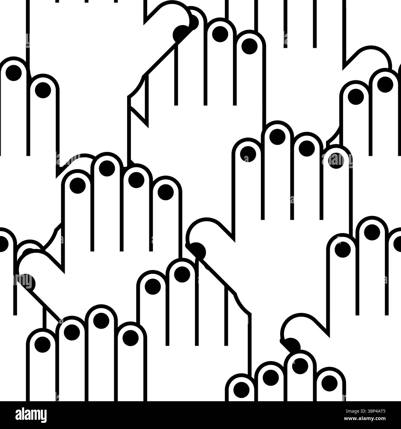 Fingers pattern seamless. Finger background. Palm texture Stock Vector
