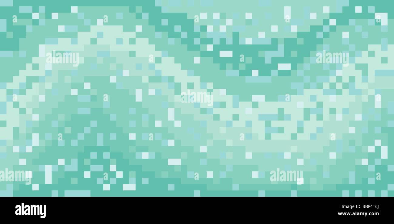 Abstract wave pixel art background. Ocean waves with pixel art. Stock Vector