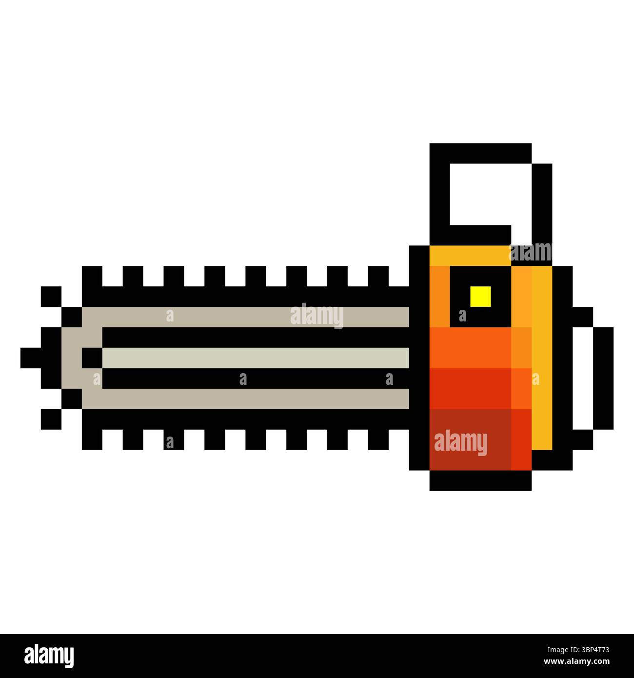 Chainshaw in pixel art style Stock Vector