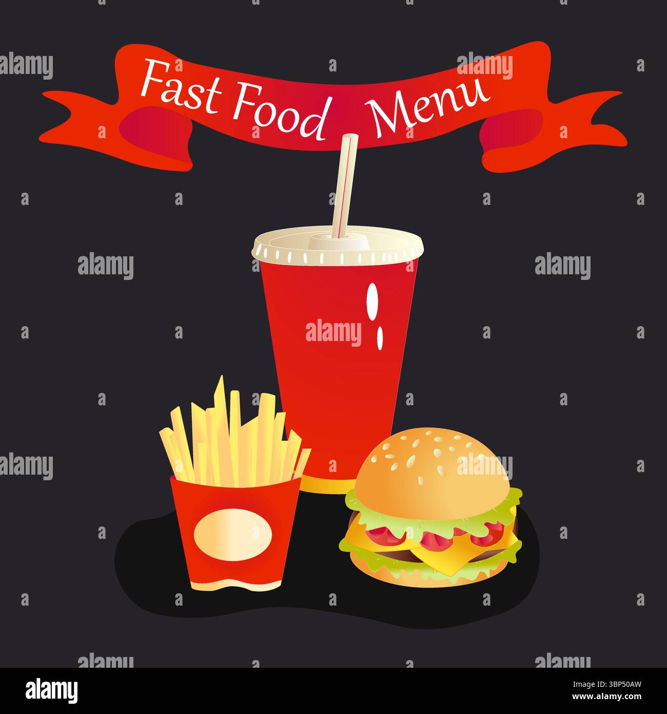 Fat eating at a fast food restaurant Stock Vector Images - Alamy