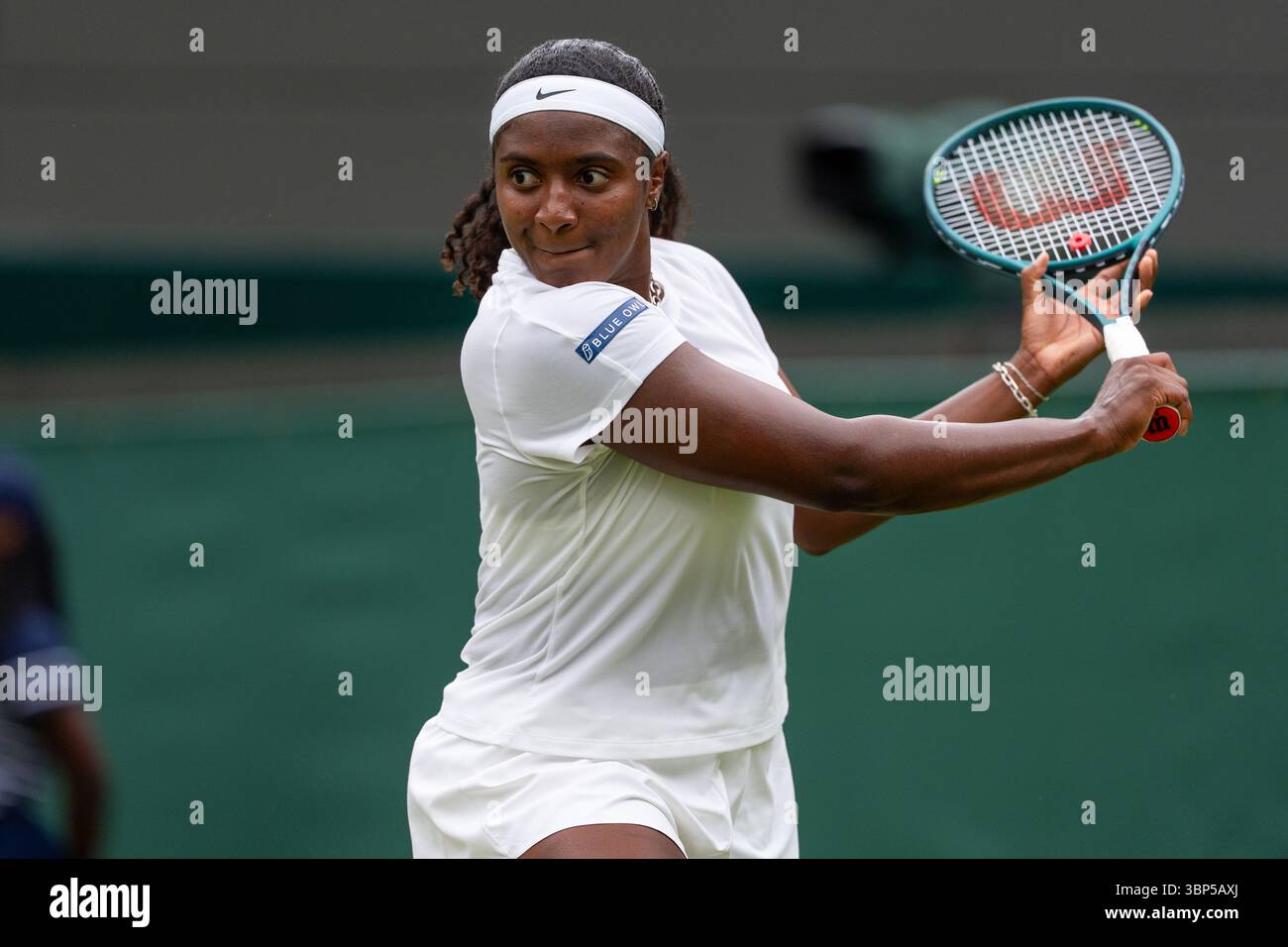 London, UK. 05th July, 2025. LONDON, ENGLAND - JULY 5: Hailey Baptiste of The USA during Wimbledon 2025 at All England Lawn Tennis & Croquet Club on July 5, 2025 in London, England. (Photo by Marleen Fouchier/Orange Pictures) Credit: Orange Pics BV/Alamy Live News Stock Photo