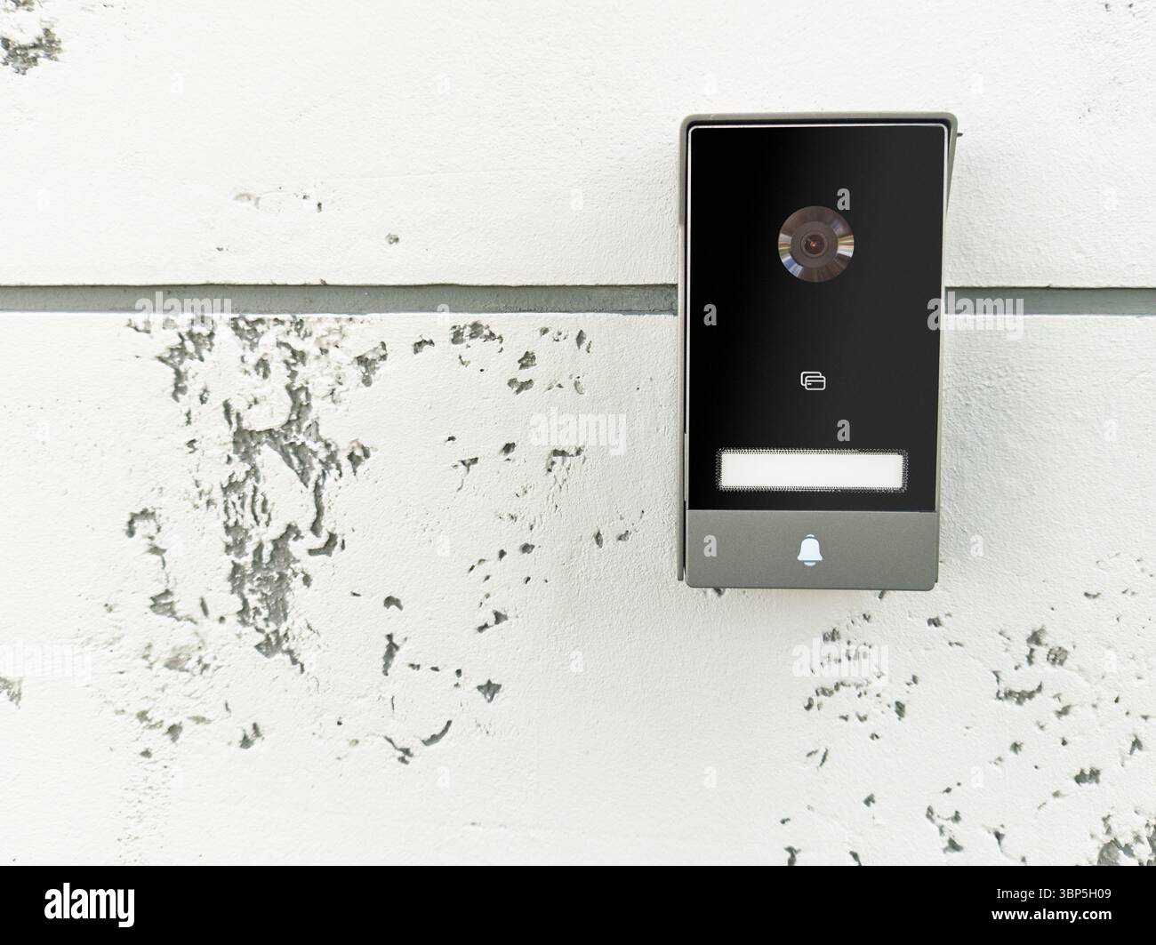 Wall mounted smart video doorbell system Stock Photo