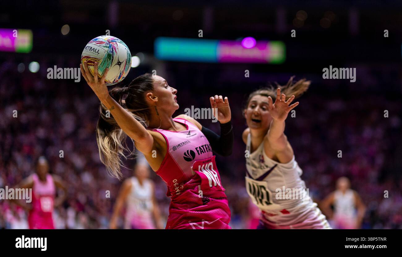 London Pulse's Alicia Scholes in action during the Netball Super League ...
