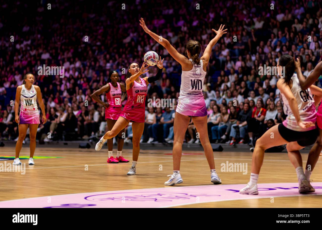 London Pulse's Alicia Scholes in action during the Netball Super League ...