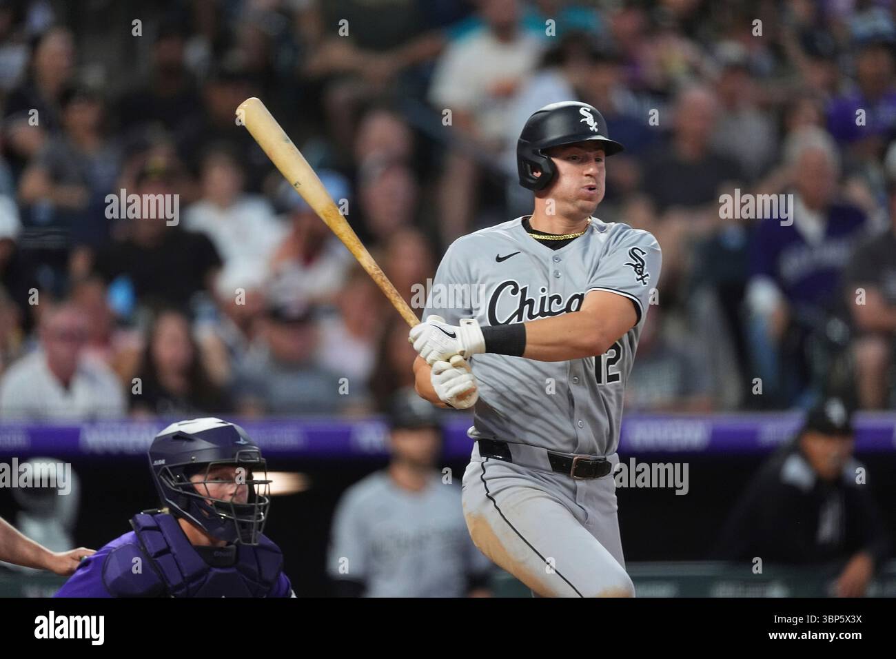 Chicago White Sox shortstop Colson Montgomery (12) in the fifth inning ...
