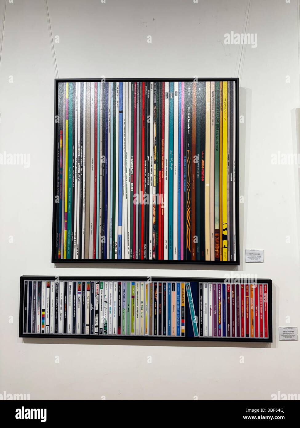 Oasis Paintings and Artwork on Display at Morgan Arcade Gallery Cardiff During Reunion Live '25 Tour Day - Smartphone Captured Stock Image