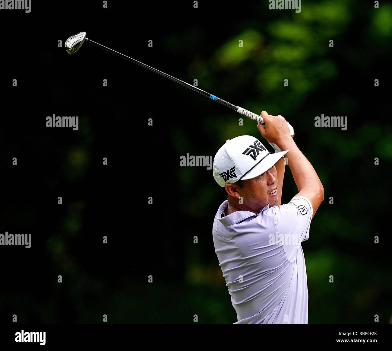 SILVIS, IL - JULY 06: PGA golfer David Lipsky plays his tee shot on the ...